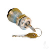 Red Hawk OEM Key Switch for EZGO golf carts, featuring two terminals and red color, used for model KEY50 and older EZGO vehicles.