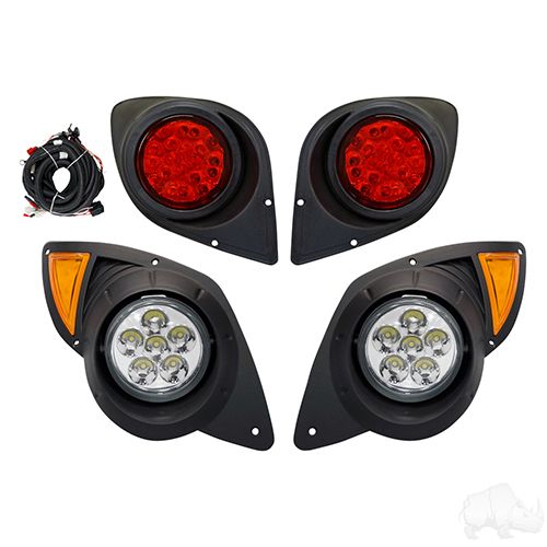Red Hawk RHOX LED Light Kit for Yamaha Drive 2007-2016, factory style with plug-and-play harness, 12 to 48V compatibility.