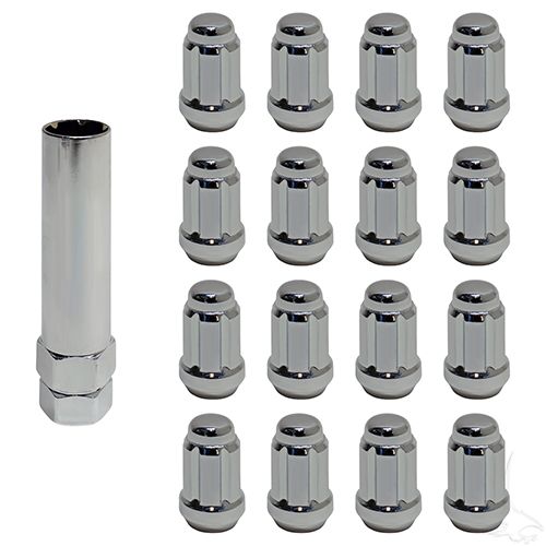 Red Hawk TIR941S Lug Nut Set 16 PC Chrome Half Inch 20 Threads Hex Key Included For Mechanics And Enthusiasts - Rainier Parts