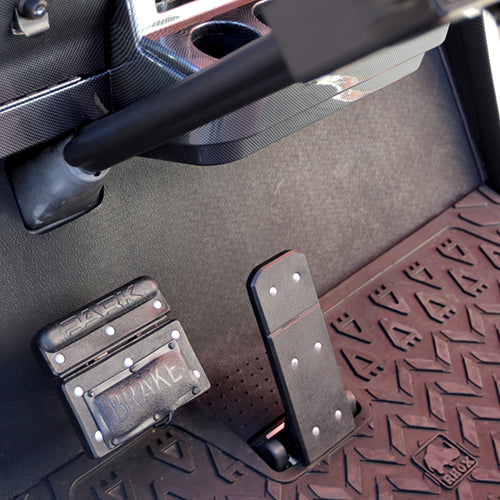Redhawk RHOX Rhino Mat rubber floor mat for EZGO TXT 96+ golf cart, durable red accessory with textured surface for protection.