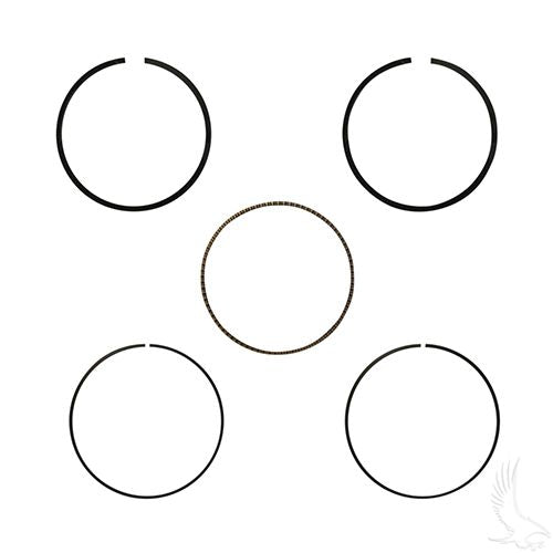 Redhawk piston ring set for EZGO RXV golf carts, durable wear-resistant sealing for long-lasting engine performance.