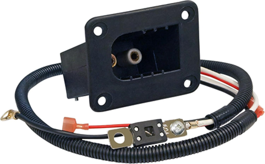 Red Hawk CGR-076A receptacle assembly for EZ PowerWise chargers, shown in durable red finish, designed for tech repair compatibility.