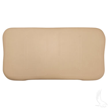 Red Hawk OEM seat bottom assembly for golf carts, tan color, showing the seat cushion and mounting hardware for EZ-GO models.