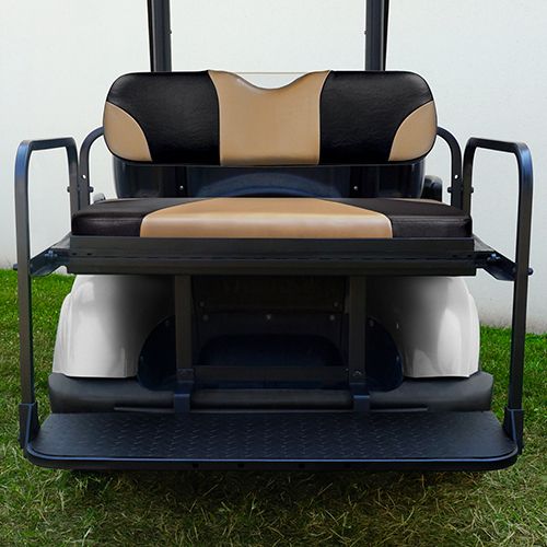 Red Hawk Rhino Seat Kit for Yamaha Drive Golf Carts Premium Sport Black Tan Upgrade