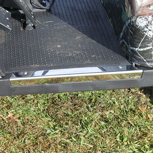 Redhawk OEM BP-0012 left chrome sill plate for EZ-GO TXT 96 Plus golf carts, durable chrome finish, fits side step area.
