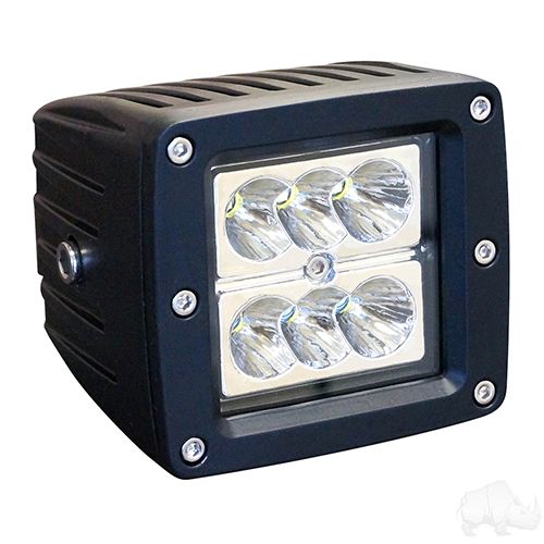 Red Hawk LGT 726L utility LED spotlight with 1500 lumens, compact 3.25-inch size for work trucks, 12-24V, 24W.