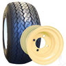 Red Hawk Golf Cart Tire 18x8.5-8 Steel Beige Wheel DOT - Rainier Parts