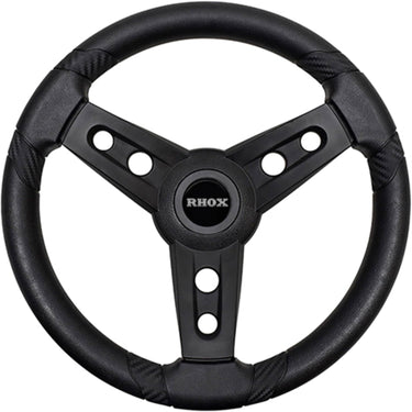 Red Hawk Lugana Steering Wheel ACC-SW150-EZ OEM for Golf Carts EZ Go Hub Black Finish - Rainier Parts