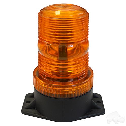 Red Hawk LGT300 Amber LED Strobe Light for industrial vehicles, high visibility signaling, 12 to 80V DC power.