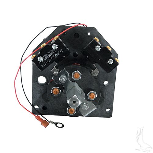 Redhawk FR018 switch assembly for EZGO golf carts 1988-1994, forward and reverse replacement switch with red and black components.