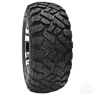 Red Hawk TIR-331 RHOX GPL ATV UTV tire with 23x10-12 all-terrain tread, 4-ply durable rubber for off-road use, DOT approved.