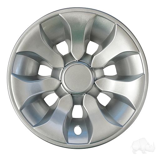 Redhawk Red Hawk CAP-0045 8-inch silver wheel cover for cars and golf carts, premium rim protector with durable design.