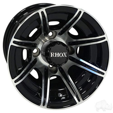 Red Hawk RHOX RX150 10x7 Wheel Premium Gloss Black Machined EightSpoke Center Cap For Racers - Rainier Parts