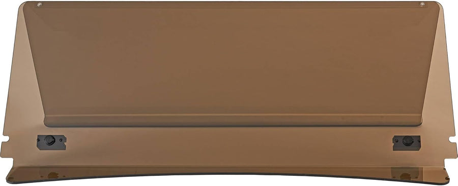 Redhawk EZGO TXT windshield with 14 tint, 1/4 inch thick, two-piece impact-modified golf cart windshield.