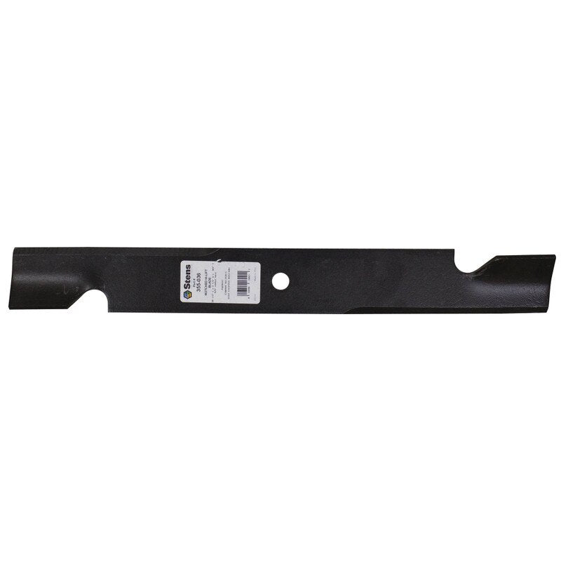Stens 355-036 Exmark mower blade, durable replacement part for 105-7718 mower, with sharp cutting edges and sturdy construction.