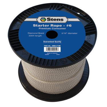 Stens 145-716 Diamond Braid Starter Rope 200 Ft Durable Engine Pull Cord Replacement For Lawn Mower - Rainier Parts