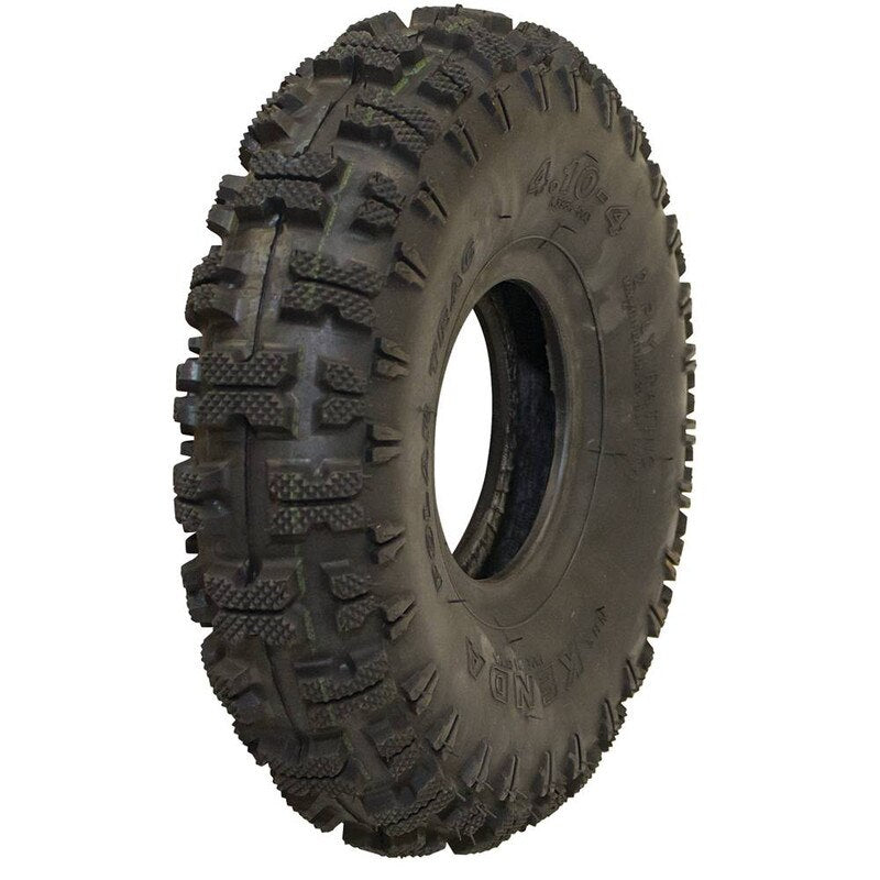 Kenda Tractor Tire 4.10x3.50 4 Polar Trac by Stens, 2-ply durable all-weather lawn tractor tire, shown in side view.