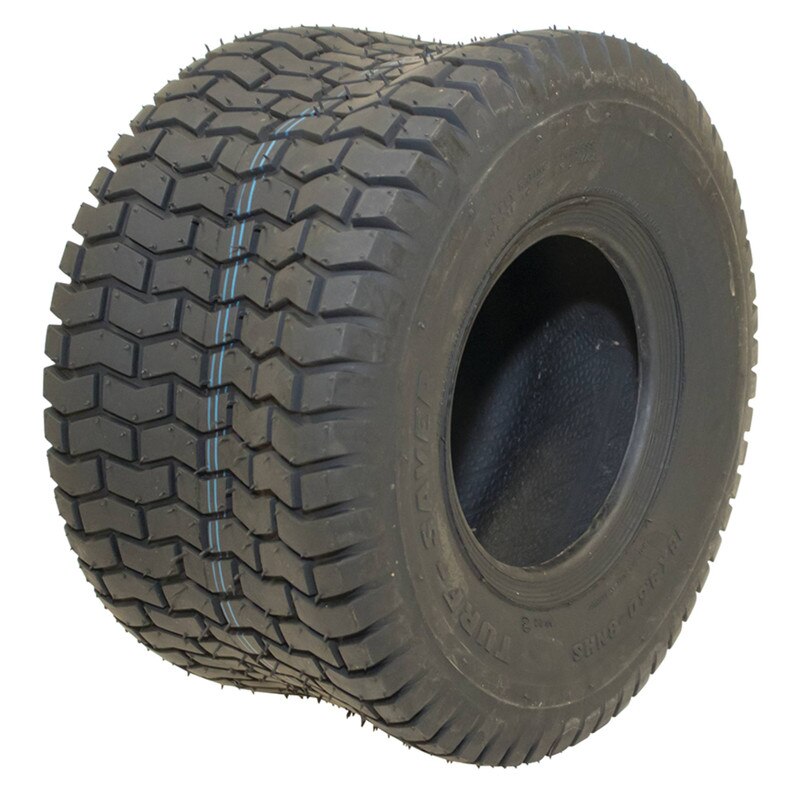 Stens Carlisle 165-100 18x9.50-8 2-Ply Lawn Mower Tire for lawn and garden equipment on a flat surface.