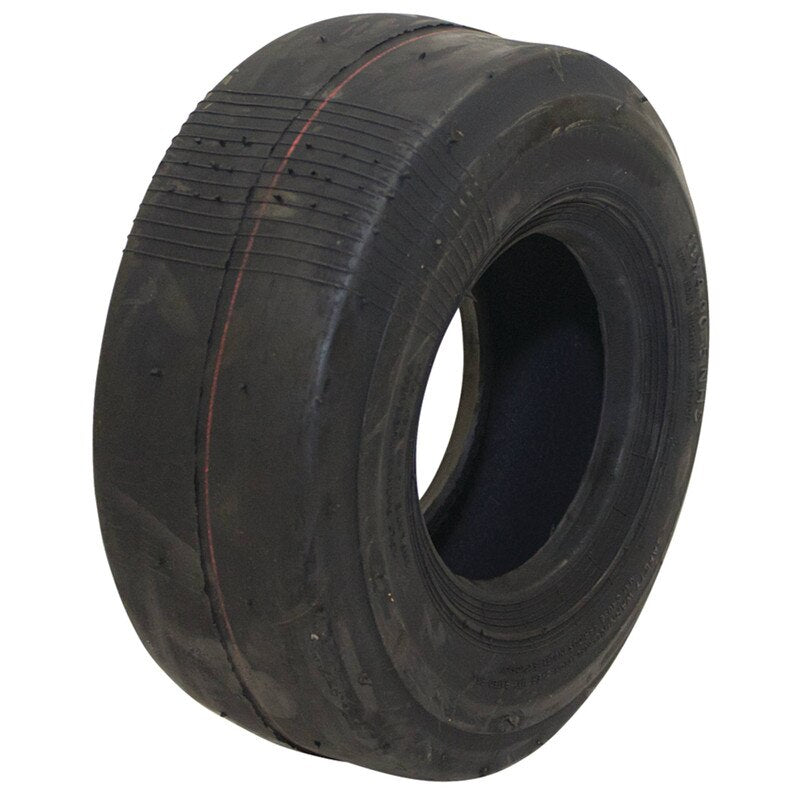 Stens Carlisle 11x4.00-5 premium smooth tire with 4 ply for lawn mowers and outdoor equipment, shown in the product image.