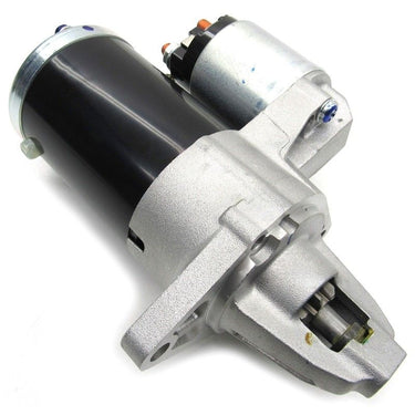 E-Z-GO OEM high performance golf cart starting motor assembly, showing the motor with electrical connections and metal casing.