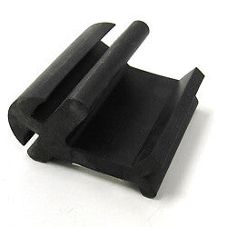 E-Z-GO OEM bottom grip for New TXT windshield secure mount on golf carts, visible in black rubber with mounting hardware.