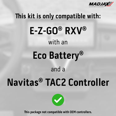 MadJax® Kinect™ Display Screen Kit for EZGO RXV w/ Eco Battery + Navitas TAC2 Controller, 25-331