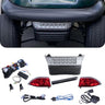 Rainier Parts LED golf cart light kit with high low beams and brake pad for Club Car Precedent models, 12-48V rain-resistant design