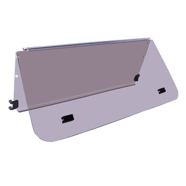 Installation of the Rainier Folding Tinted Winged Windshield, an essential club car windshield for easy and quick attachment.
