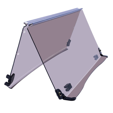 Rainier OKWS3000T-P4 Folding Winged Windshield showing its UV-stabilized acrylic, perfect for enhancing visibility in YAMAHA Folding DRIVE/G29 Windshield (tinted/PMMA).