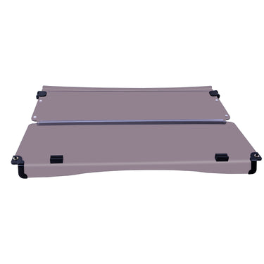 Rainier EZ GO TXT PRE2013 golf cart windshield with tinted PMMA material, providing protection and visibility for outdoor rides.