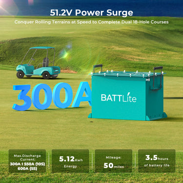RoyPow BAT5000 Lithium Battery Conversion Kit For Club Car Golf Carts With Bluetooth Monitoring And 8 Year Warranty - Rainier Parts