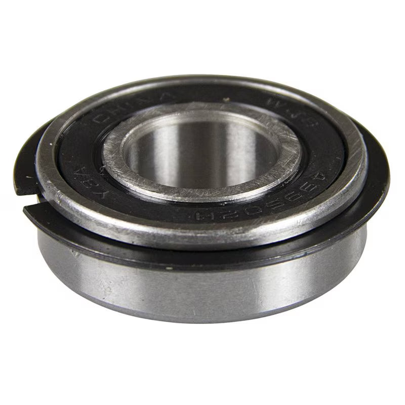Stens 215-202 bearing with snap ring, designed for Ariens and Snapper lawn equipment, close-up view of the bearing component.