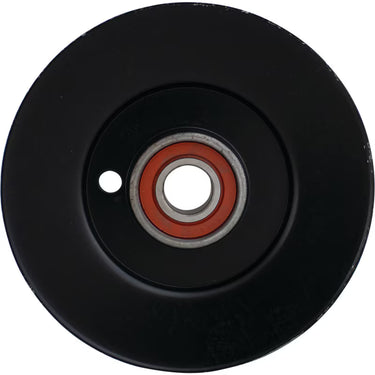Stens 280-866 V-idler for Exmark mowers, durable OEM-quality replacement part with a black plastic and metal pulley.