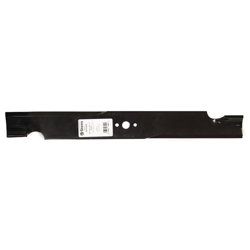 Stens notched air lift mower blade for Bobcat, durable replacement blade with sharp cutting edges for lawn maintenance.