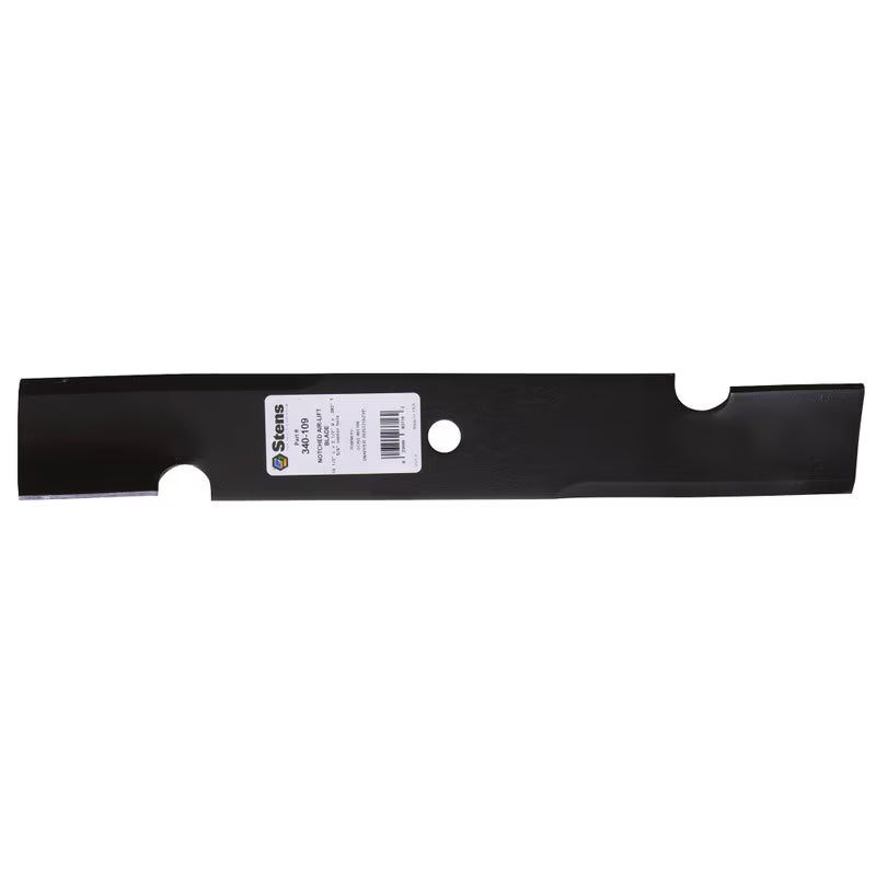 Stens 340-109 lawn mower blade, 16 1/4 inches long with 5/8 inch center hole, durable replacement for home use.
