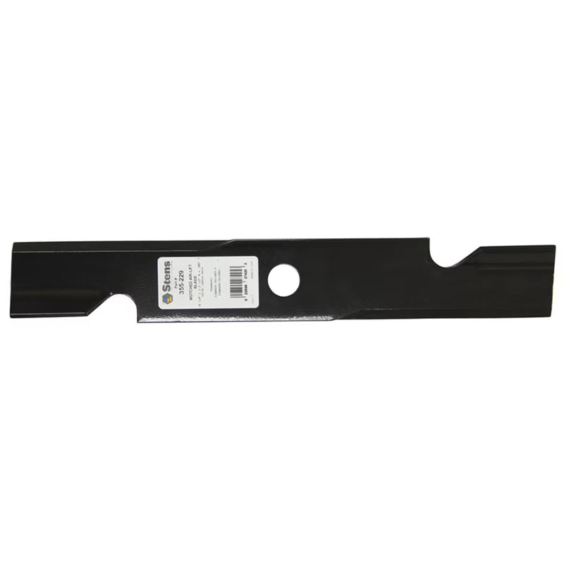 Stens 355229 mower blade for Exmark mowers, OEM replacement, durable and precision-fit cutting blade.