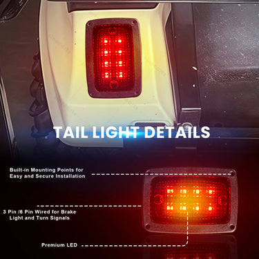Rainier Parts Club Car DS LED Light Kit with high and low beam lights, brake pad for 12-48V golf carts, outdoor use.