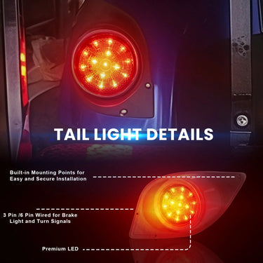 YAMAHA Drive LED Hi-Low Beam Deluxe Light Kit with Brake Pads 12-48 volt displayed with all accessories included in the kit.