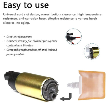 Rainier Parts Universal 12V In Tank EFI Fuel Pump 125 LPH E85 Compatible For Polaris ATV UTV Ford Nissan Honda Toyota - Rainier Parts