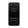 White LED rocker switch by Rainier Parts, waterproof IP68, designed for Polaris RZR ATV UTV and marine applications.
