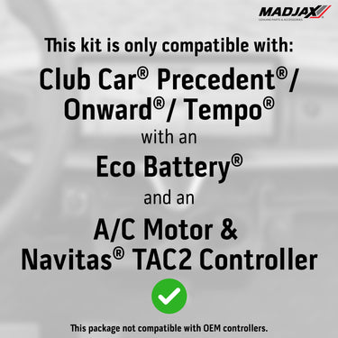 MadJax® Kinect™ Display Screen Kit for Club Car Precedent/Tempo/Onward Eco Battery w/ Navitas TAC2 AC Controller, 25-335