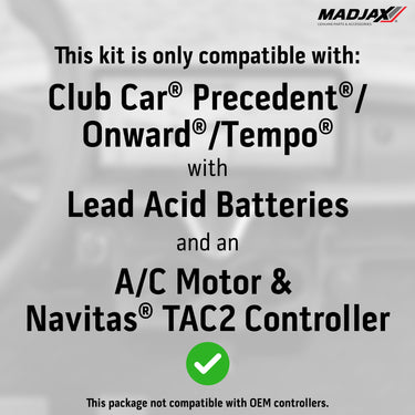 MadJax® Kinect™ Display Screen Kit for Club Car Precedent/Tempo/Onward Lead Acid w/ Navitas TAC2, 25-334