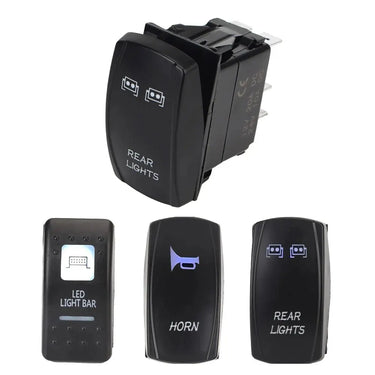 Rainier Parts Illuminated LED Winch Rocker Switch For Polaris Can Am UTVs IP66 Waterproof 12-24V - Rainier Parts