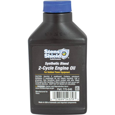 Stens Premium 2 Cycle Engine Oil 50 to 1 Synthetic Blend 6.4 oz Bottles Case of 24 For Small Engines - Rainier Parts