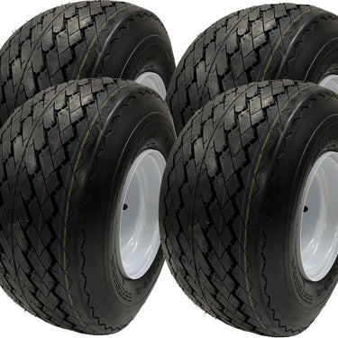 4-Pack Golf Cart Tire & Wheel Assembly – 18x8.50-8 8" White Rim, 4-Lug