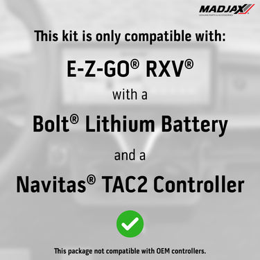 MadJax® Kinect™ Display Screen Kit EZGO RXV w/ Bolt Battery + Navitas TAC2 Controller, 25-332
