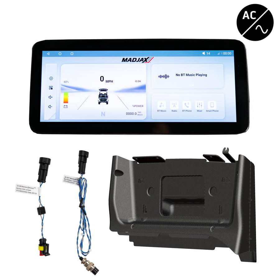MadJax Kinect display screen kit for Club Car Precedent, Tempo, Onward with Bolt Battery and Navitas TAC2 controller installed.