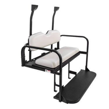 Rainier Parts Club Car TEMPO PRECEDENT white golf cart flip seat kit with durable, comfortable rear seat for enhanced golfer convenience