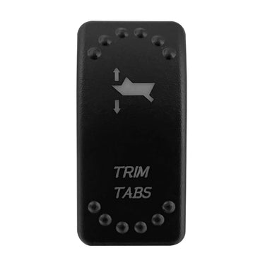 White LED rocker switch by Rainier Parts, waterproof IP68 design for 12V-24V use in Polaris RZR ATV UTV marine applications.