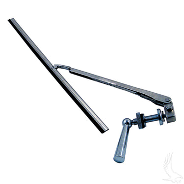 Manual Chrome 11-inch Windshield Wiper by Redhawk showing the sleek metal frame and rubber blade for clear visibility.